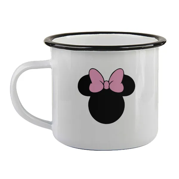 mouse girl — Enamel mug with black rim, 360ml