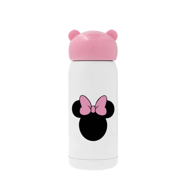 mouse girl — Ροζ ανοξείδωτο παγούρι θερμό (Stainless steel), 320ml