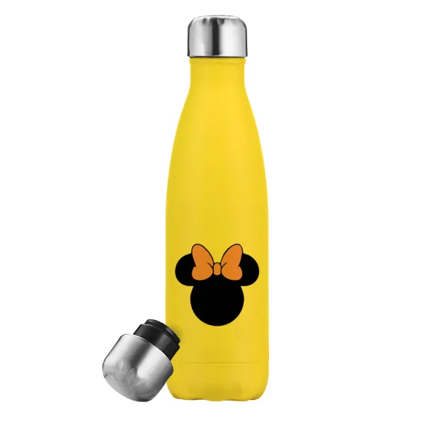 mouse girl — Yellow Stainless Steel Metallic Thermos, double-walled, 500ml