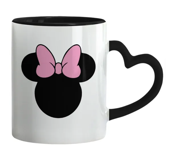 mouse girl — Mug heart black handle, ceramic, 330ml