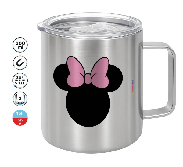 mouse girl — Double-walled stainless steel mug 300ml with temperature-retaining lid