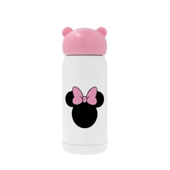 mouse girl, Pink stainless steel thermal flask, 320ml