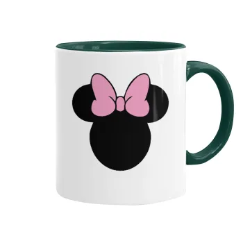 mouse girl, Κούπα χρωματιστή πράσινη, κεραμική, 330ml