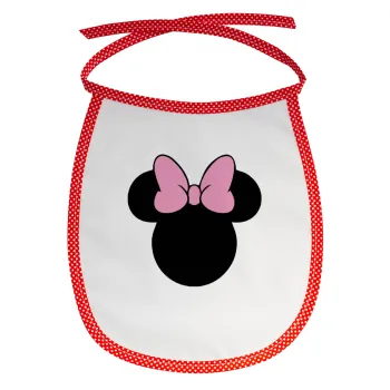 mouse girl, Σαλιάρα μωρού αλέκιαστη με κορδόνι Κόκκινη