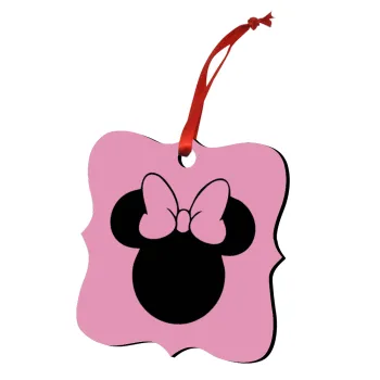 mouse girl, Στολίδι Χριστουγεννιάτικο στολίδι polygon ξύλινο 7.5cm