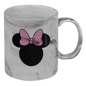 mouse girl, Mug ceramic marble style, 330ml