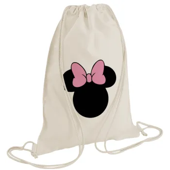 mouse girl, Backpack bag GYMBAG natural (28x40cm)
