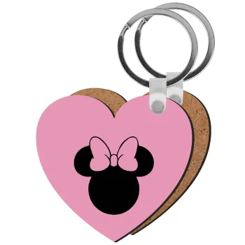 mouse girl, Μπρελόκ Ξύλινο καρδιά MDF