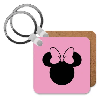 mouse girl, Μπρελόκ Ξύλινο τετράγωνο MDF