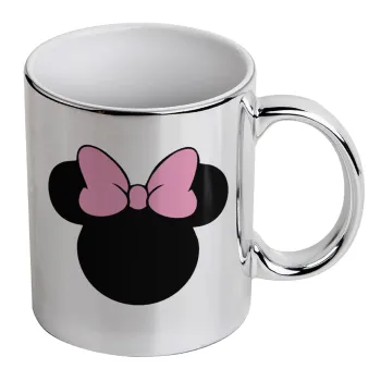 mouse girl, Mug ceramic, silver mirror, 330ml