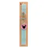 Easter Set, wooden keychain & aromatic flat Easter candle (30cm) (TURQUOISE)