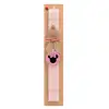 Easter Set, wooden keychain & scented flat Easter candle (30cm) (PINK)