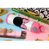 Easter candle, Childrens hot water bottle, stainless steel, with safety straw, PINK (500ml)