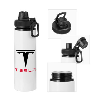 Tesla motors, Metal water bottle with safety cap, aluminum 850ml