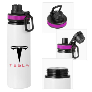 Tesla motors, Metallic water bottle with safety lid, 850ml aluminum