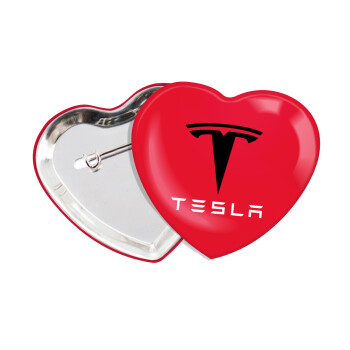Tesla motors, Κονκάρδα παραμάνα καρδιά (57x52mm)