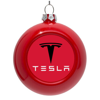 Tesla motors, Red Christmas tree ornament bauble 8cm