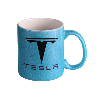 Tesla motors, Κούπα Σιέλ Glitter που γυαλίζει, κεραμική, 330ml