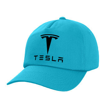 Tesla motors, Καπέλο Baseball, 100% Βαμβακερό, Low profile, Γαλάζιο
