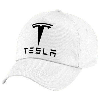 Tesla motors, Καπέλο παιδικό Baseball, 100% Βαμβακερό Twill, Λευκό (ΒΑΜΒΑΚΕΡΟ, ΠΑΙΔΙΚΟ, UNISEX, ONE SIZE)