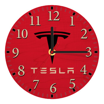 Tesla motors, Ρολόι τοίχου ξύλινο plywood (20cm)