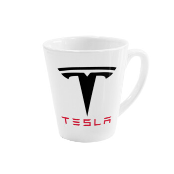 Tesla motors, Κούπα κωνική Latte Λευκή, κεραμική, 300ml