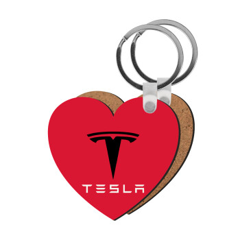 Tesla motors, Μπρελόκ Ξύλινο καρδιά MDF