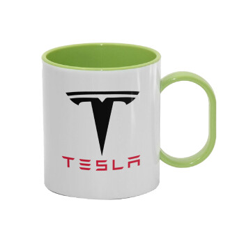 Tesla motors, Κούπα (πλαστική) (BPA-FREE) Polymer Πράσινη για παιδιά, 330ml