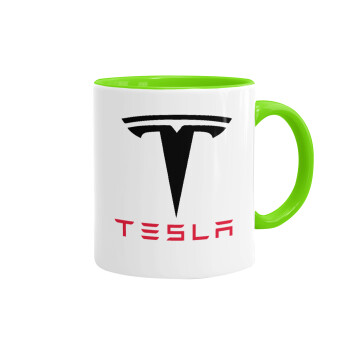 Tesla motors, Κούπα χρωματιστή βεραμάν, κεραμική, 330ml