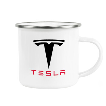 Tesla motors, Κούπα Μεταλλική εμαγιέ λευκη 360ml