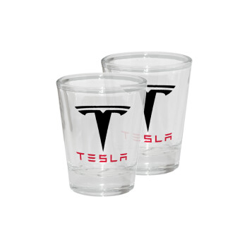 Tesla motors, Σφηνοπότηρα γυάλινα 45ml διάφανα (2 τεμάχια)