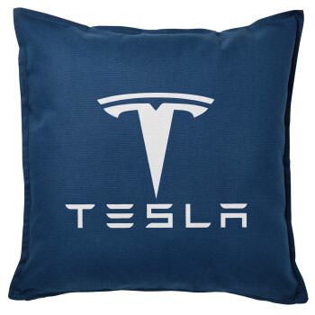Tesla motors, Μαξιλάρι καναπέ Μπλε 100% βαμβάκι, περιέχεται το γέμισμα (50x50cm)