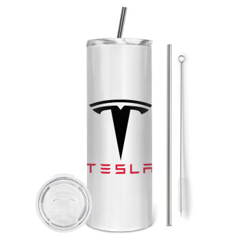Tesla motors, Tumbler stainless steel 600ml, with metal straw & cleaning brush