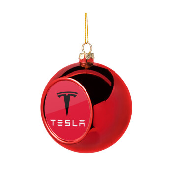Tesla motors, Christmas tree ball Red 8cm