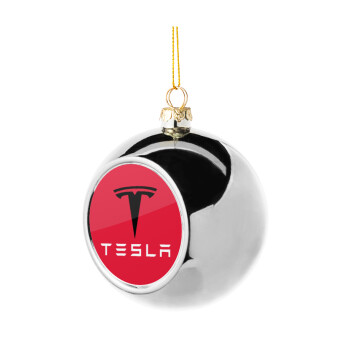 Tesla motors, Χριστουγεννιάτικη μπάλα δένδρου Ασημένια 8cm