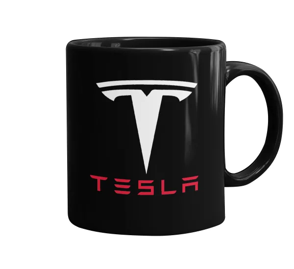 Tesla motors — Κούπα Μαύρη, κεραμική, 330ml