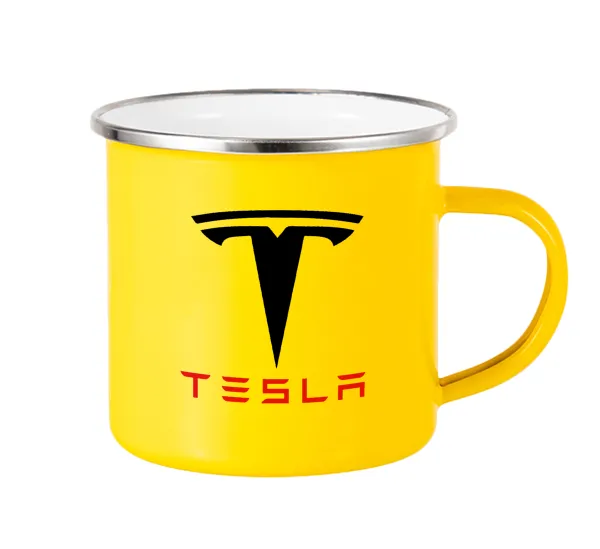 Tesla motors — Yellow Enamel Metallic Cup 360ml