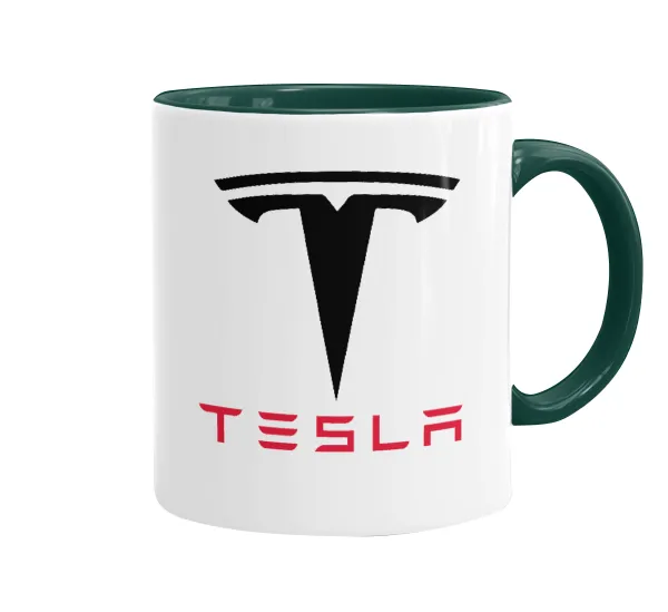 Tesla motors — Mug colored green, ceramic, 330ml