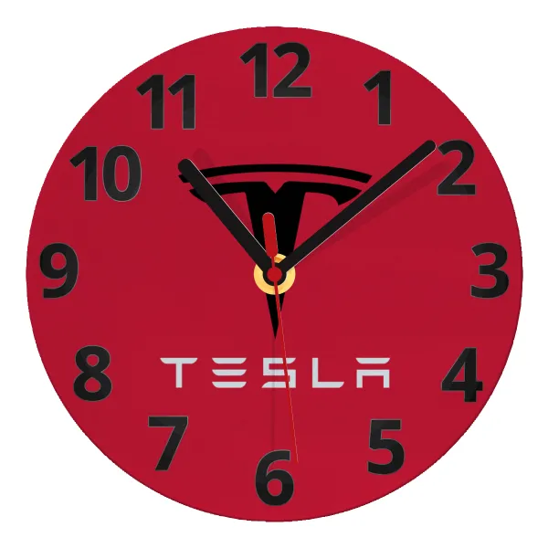 Tesla motors — Ρολόι τοίχου γυάλινο 20cm