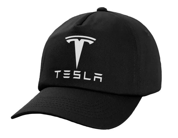 Tesla motors — Καπέλο Ενηλίκων Baseball, 100% Βαμβακερό,  Μαύρο (ΒΑΜΒΑΚΕΡΟ, ΕΝΗΛΙΚΩΝ, UNISEX, ONE SIZE)