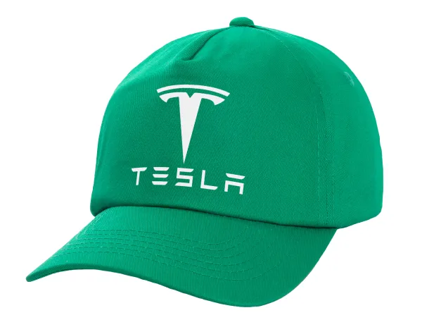 Tesla motors — Καπέλο Ενηλίκων Baseball, 100% Βαμβακερό,  Πράσινο (ΒΑΜΒΑΚΕΡΟ, ΕΝΗΛΙΚΩΝ, UNISEX, ONE SIZE)