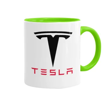 Tesla motors, Κούπα χρωματιστή βεραμάν, κεραμική, 330ml