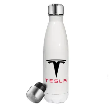 Tesla motors, Metal mug thermos White (Stainless steel), double wall, 500ml