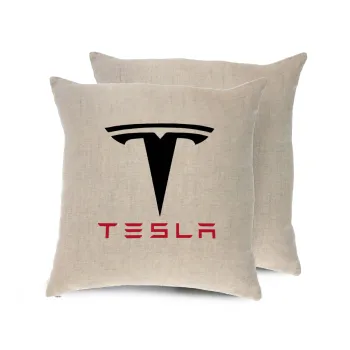 Tesla motors, Μαξιλάρι καναπέ ΛΙΝΟ 40x40cm περιέχεται το  γέμισμα