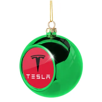 Tesla motors, Στολίδι Χριστουγεννιάτικη μπάλα δένδρου Πράσινη 8cm