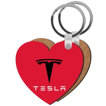 Tesla motors, Μπρελόκ Ξύλινο καρδιά MDF