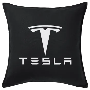 Tesla motors, Μαξιλάρι καναπέ Μαύρο 100% βαμβάκι, περιέχεται το γέμισμα (50x50cm)
