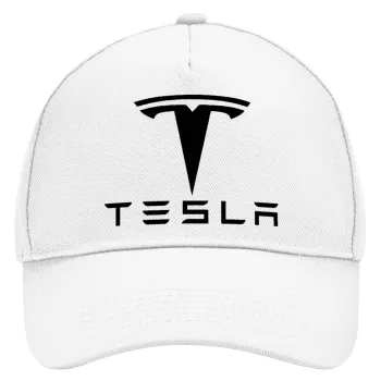 Tesla motors, Καπέλο Ενηλίκων Baseball, Drill, Λευκό (100% ΒΑΜΒΑΚΕΡΟ, ΕΝΗΛΙΚΩΝ, UNISEX, ONE SIZE)