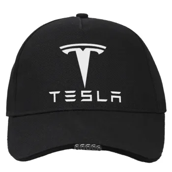 Tesla motors, Work & Activity LED Light Cap – Perfect for Night & Low Light Conditions (100% COTTON, ADULT, UNISEX)