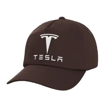 Tesla motors, Adult Baseball Cap, 100% Cotton, Chocolate (COTTON, ADULT, UNISEX, ONE SIZE)